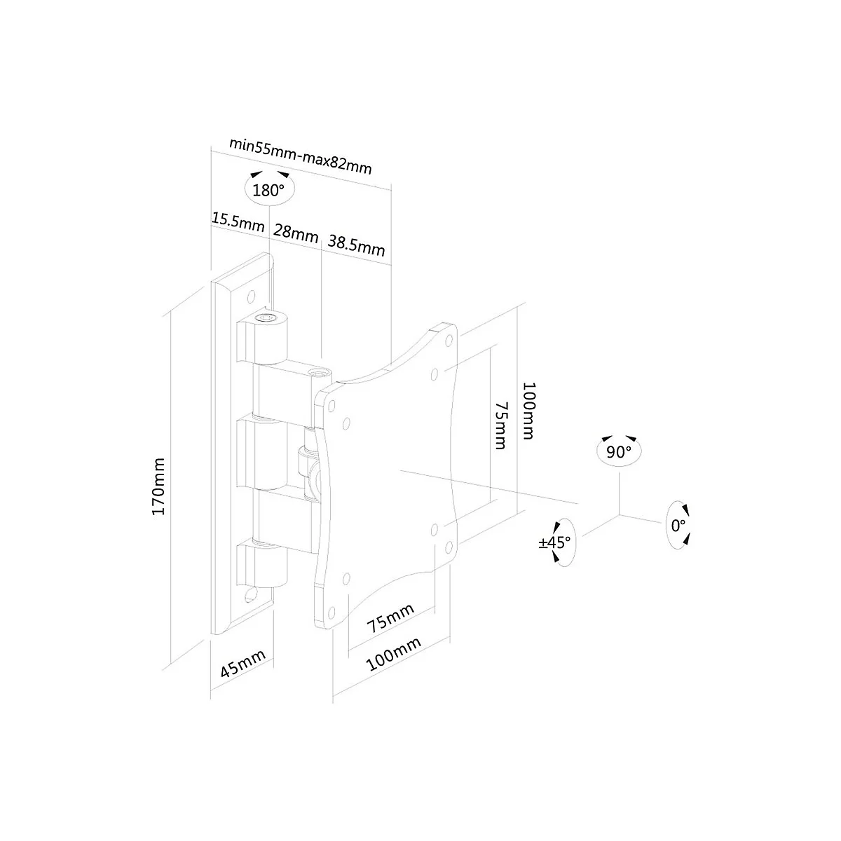 Neomounts by Newstar FPMA-W810 - Klammer - full-motion - für LCD-Display - Silber