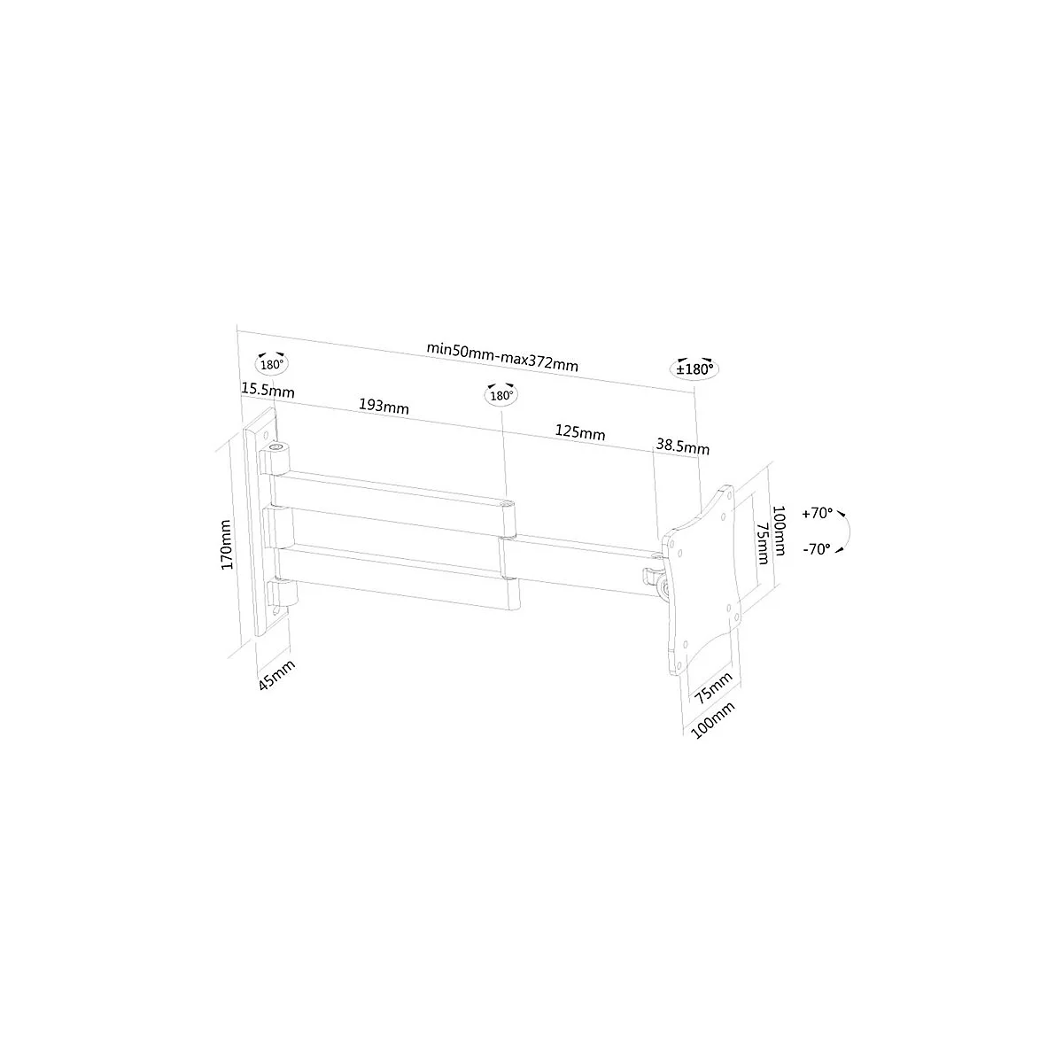 Neomounts by Newstar FPMA-W830 - Klammer - full-motion - für LCD-Display - Silber