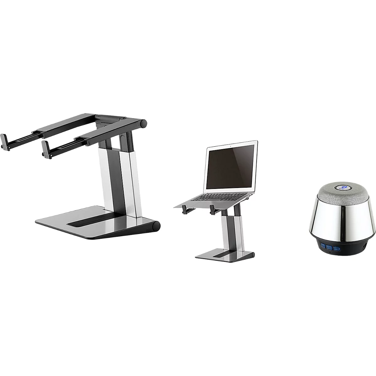 Neomounts by NewStar Laptop-Ständer NSLS200, für Laptops von 10-17 Zoll + Bluetooth Lautsprecher Chrome
