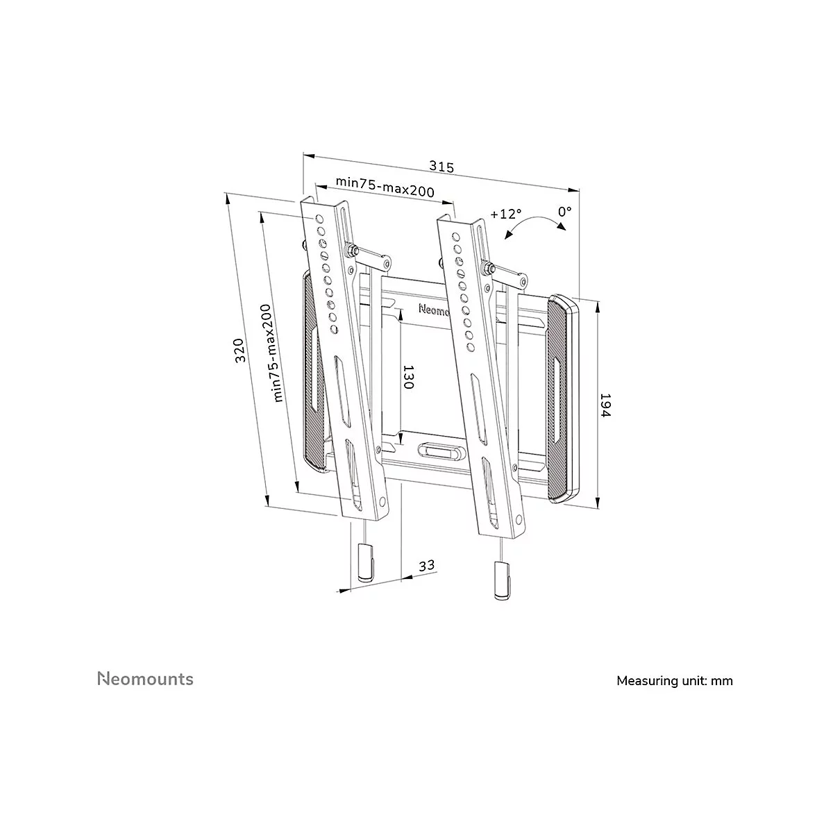 Neomounts by Newstar WL35-550BL12 - Befestigungskit - für LCD-Display