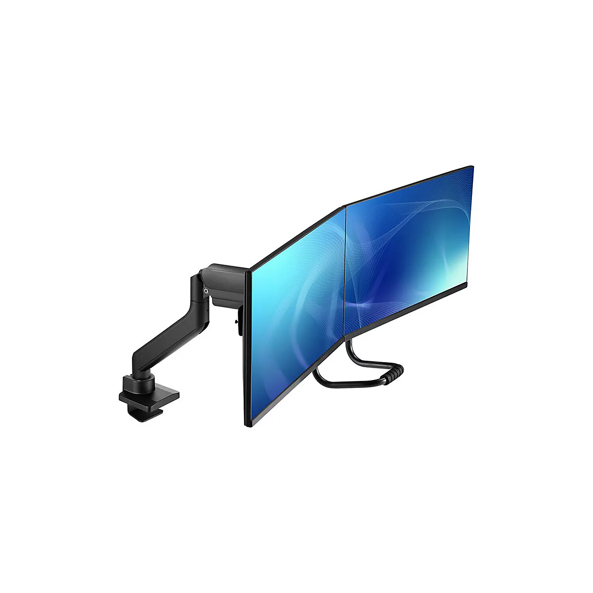 Neomounts DS75-450BL2 - Befestigungskit (Gelenkarm, Kabeldurchführungsklemme, Topfix Klemme) - Voll beweglich - für 2 LCD-Displays - Schwarz - Bildschirmgröße: 43.2-81.3 cm (17'-32')
