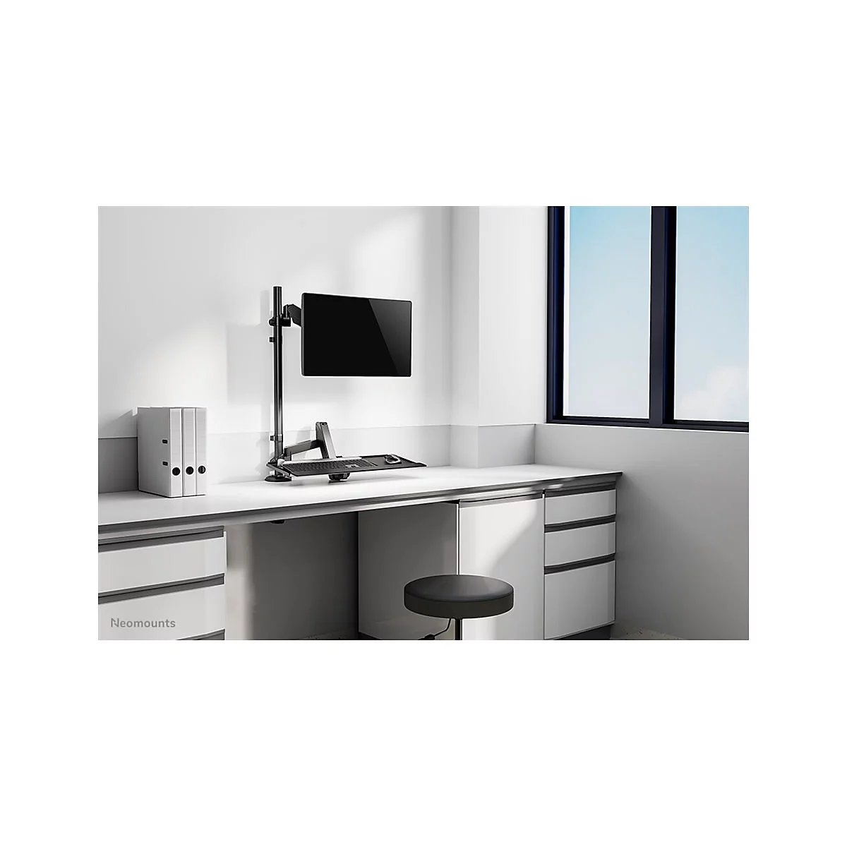 Neomounts DS90-325BL1 - Befestigungskit (voll beweglicher Arm) - Sitz-Steh-Arbeitsplatz - für LCD-Display / PC-Ausrüstung - Stahl - Schwarz