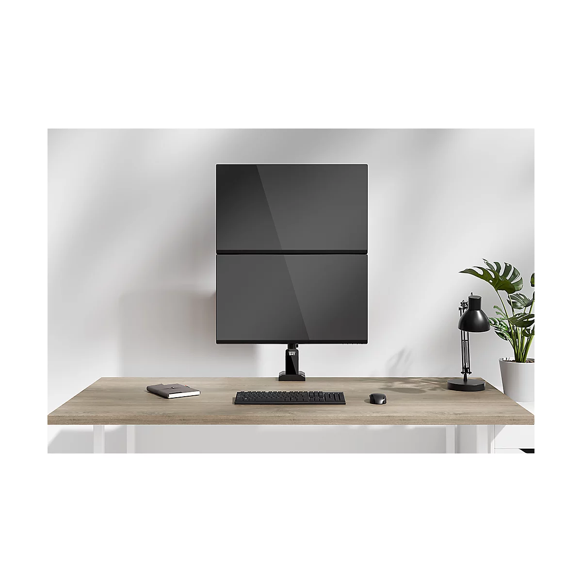 Neoumounts by Newstar Monitorarm DS60-600BL2V, für 2 Displays 10-32'/jeweils 9 kg, höhenverstell-/schwenk-/neigbar, Tischklemme, Stahl, schwarz
