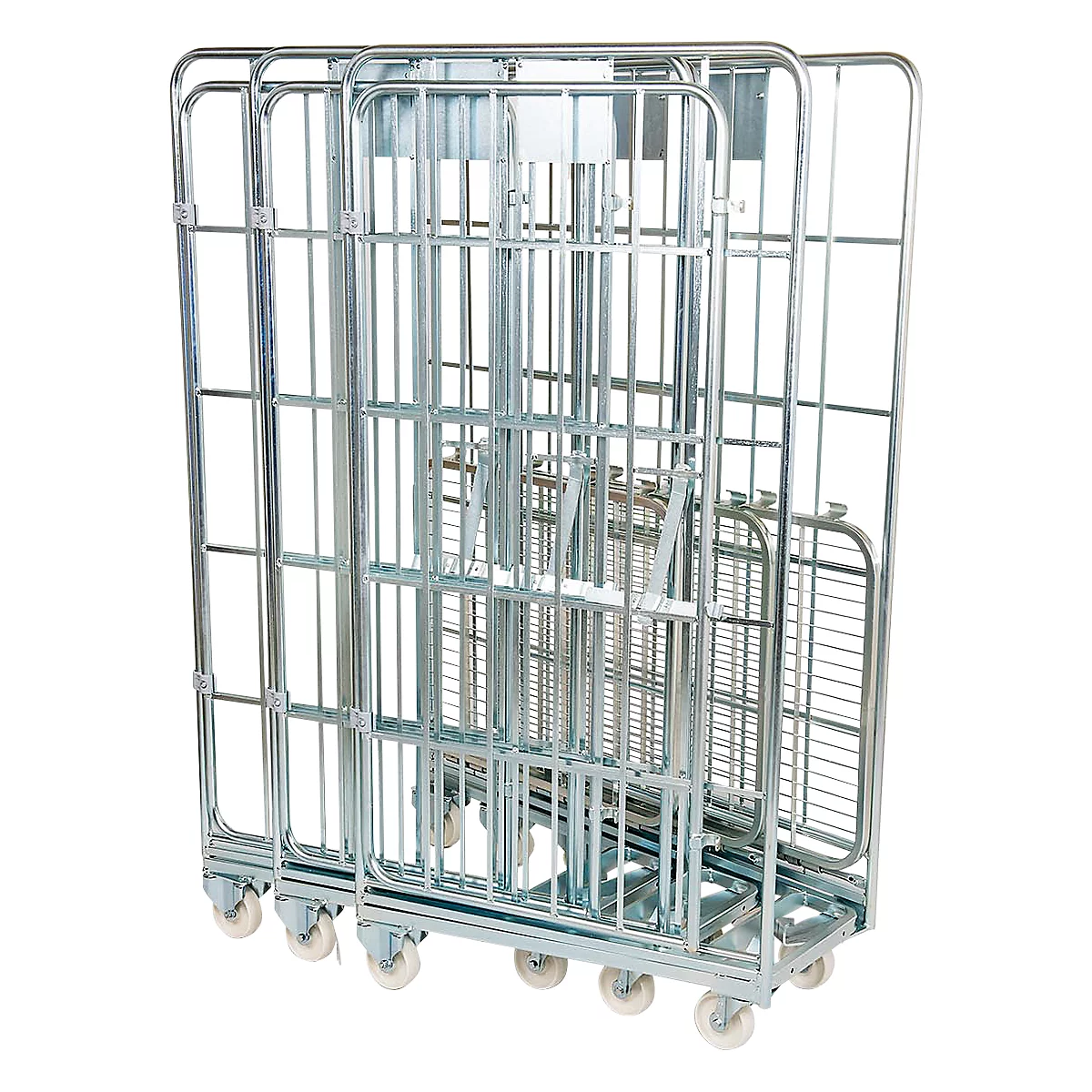Nestbare rolcontainer, 3-zijdig, draagvermogen 500 kg