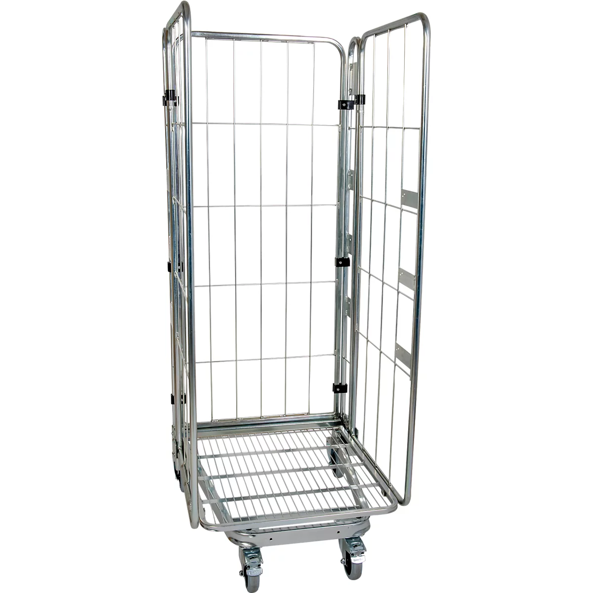 Nestbare rolcontainer, 3-zijdig, gegalvaniseerd, draagvermogen 500 kg
