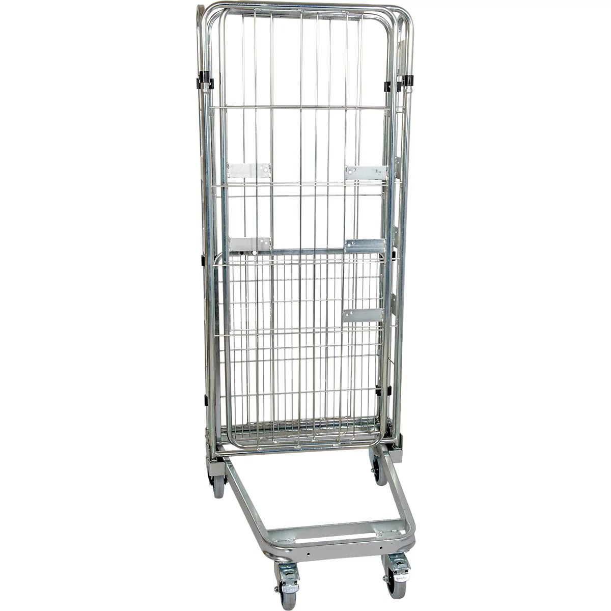 Nestbare rolcontainer, 3-zijdig, gegalvaniseerd, draagvermogen 500 kg