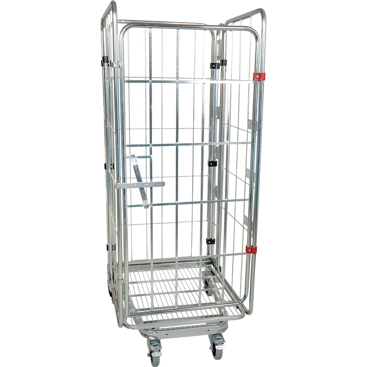 Nestbare rolcontainer, 4-zijdig, gegalvaniseerd, draagvermogen 500 kg, zonder tussenlegbord