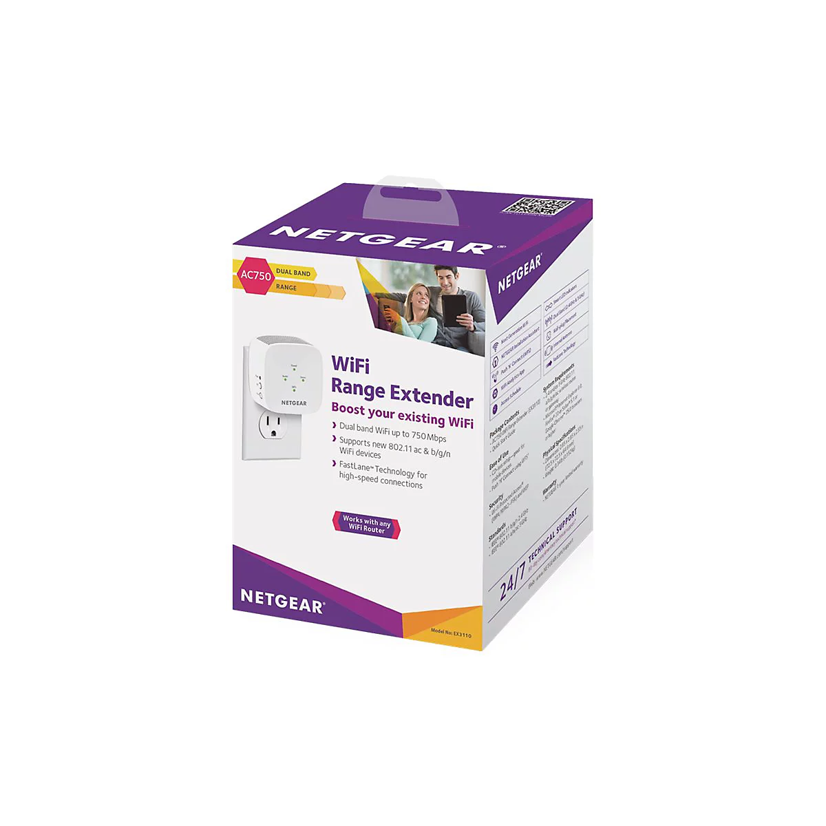 NETGEAR EX3110 - Wi-Fi-Range-Extender - Wi-Fi 5 - 2.4 GHz, 5 GHz