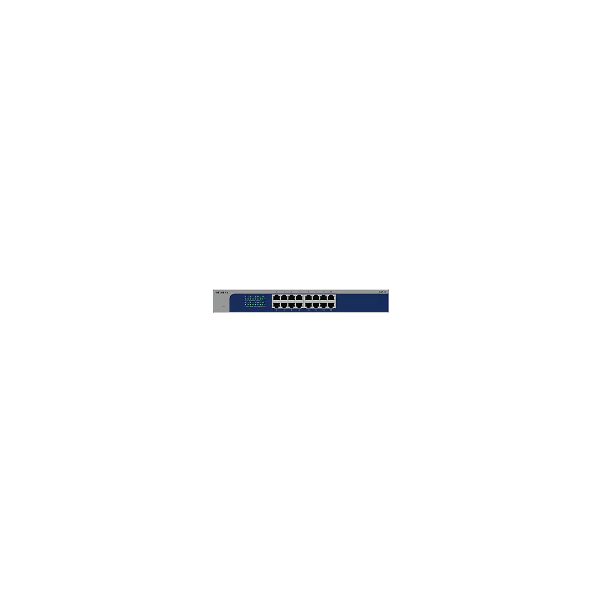 NETGEAR GS516 - V3 - Switch - unmanaged - 16 x 10/100/1000 - Desktop, an Rack montierbar