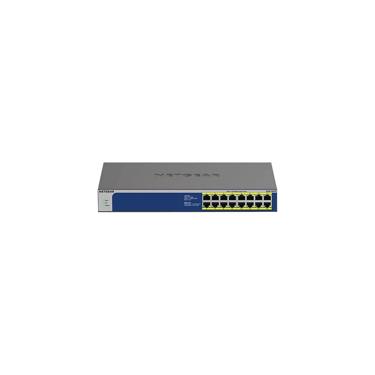 NETGEAR GS516PP - Switch - 16 Anschlüsse - unmanaged - an Rack montierbar