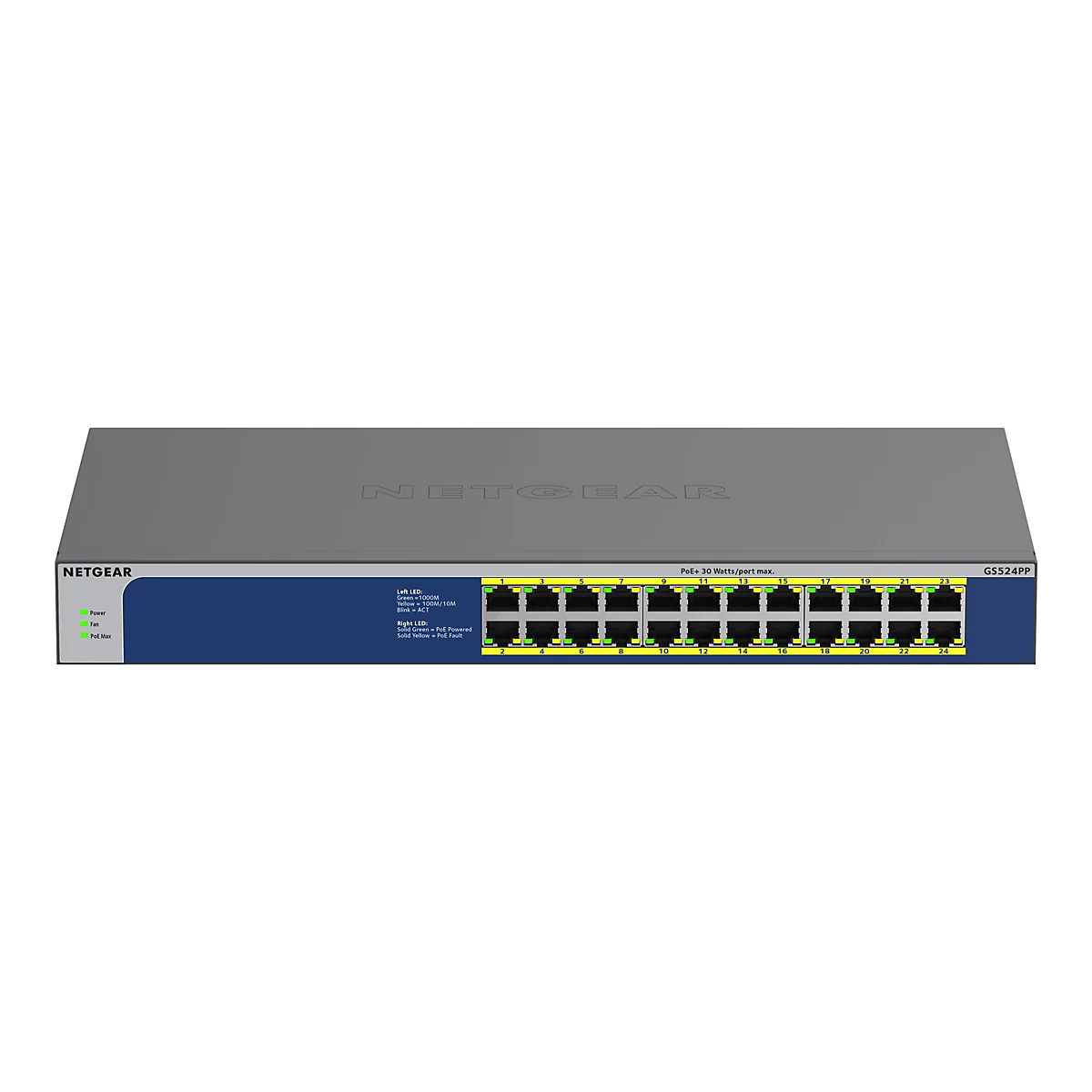 NETGEAR GS524PP - Switch - 24 Anschlüsse - unmanaged - an Rack montierbar