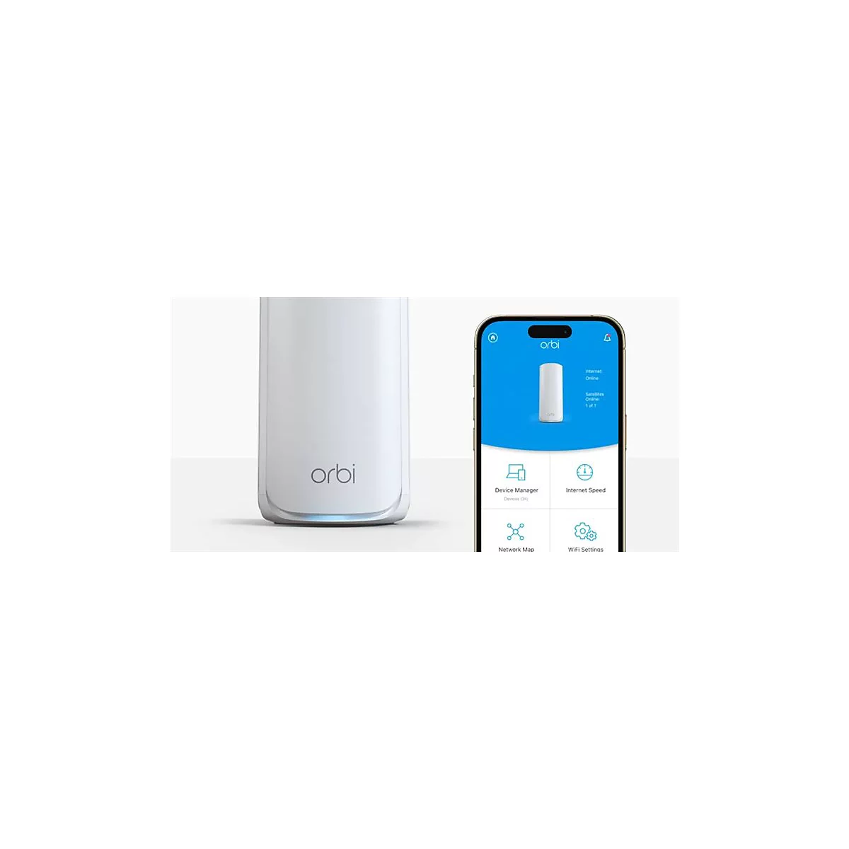 NETGEAR Orbi 770 Series RBE773 - WLAN-System - (Router, 2 Extender) - bis zu 627 m² - Netz 1GbE, Wi-Fi 7 Multi-Band