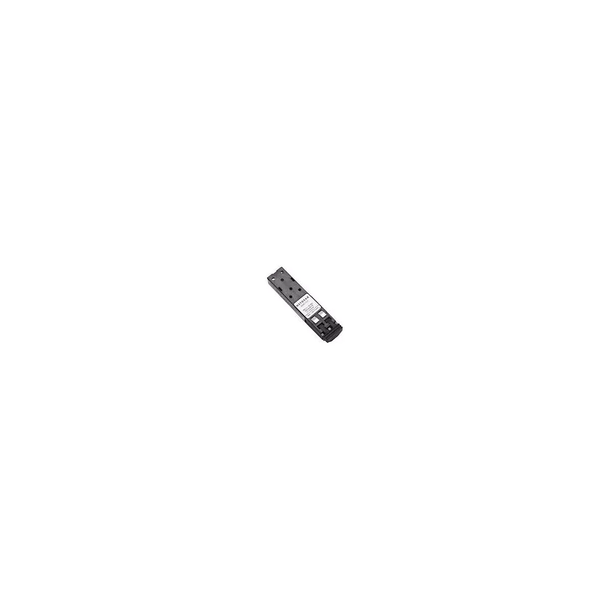 Ein schwarzes Netgear-Gerät, rechteckig, mit Beschriftung.