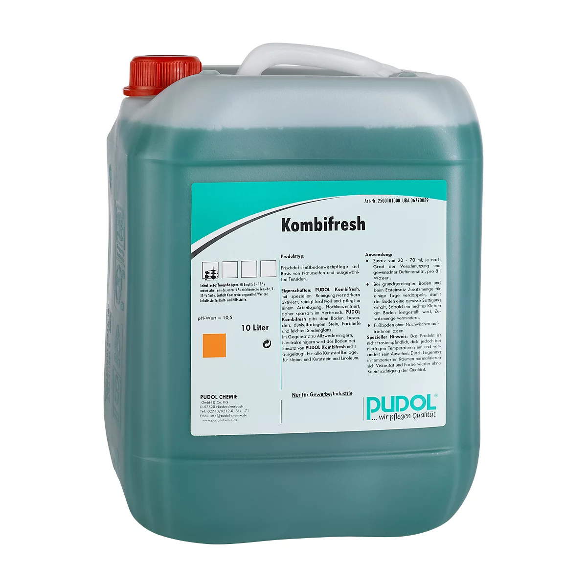 Nettoyant pour sols Kombifresh PUDOL, bidon de 10 litres