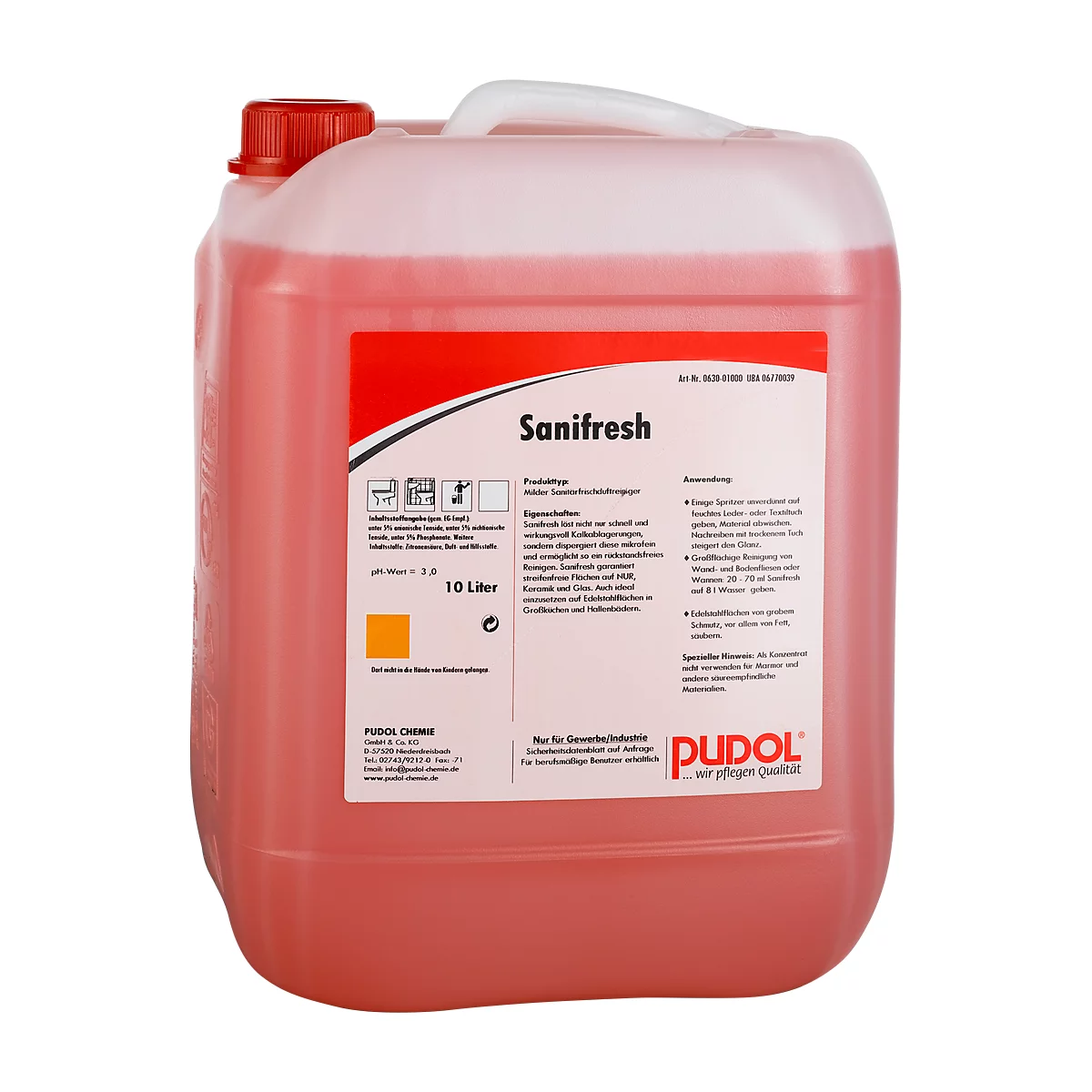 Nettoyant sanitaire Sanifresh, bidon de 10 L