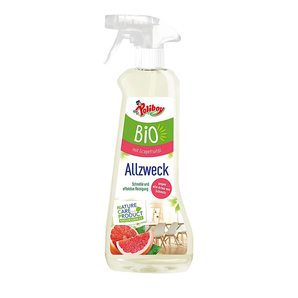 Nettoyant tout usage biologique POLIBOY, pour toutes surfaces de meubles, au parfum de pamplemousse, 500 ml