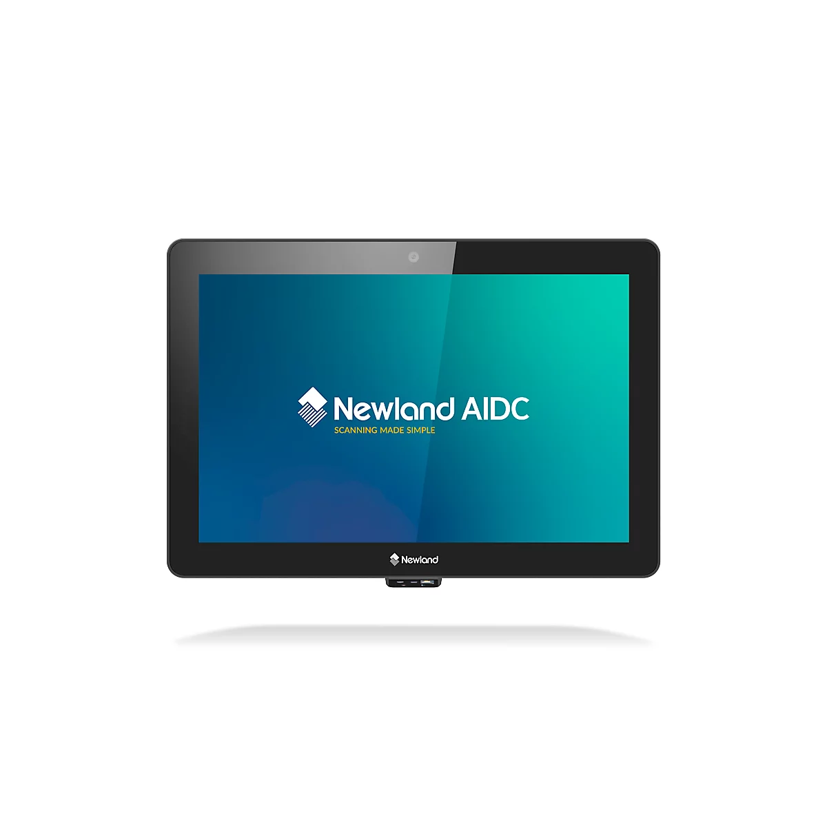 Ein Tablet mit dem Logo Newland AIDC und dem Schriftzug: Scanning made simple.