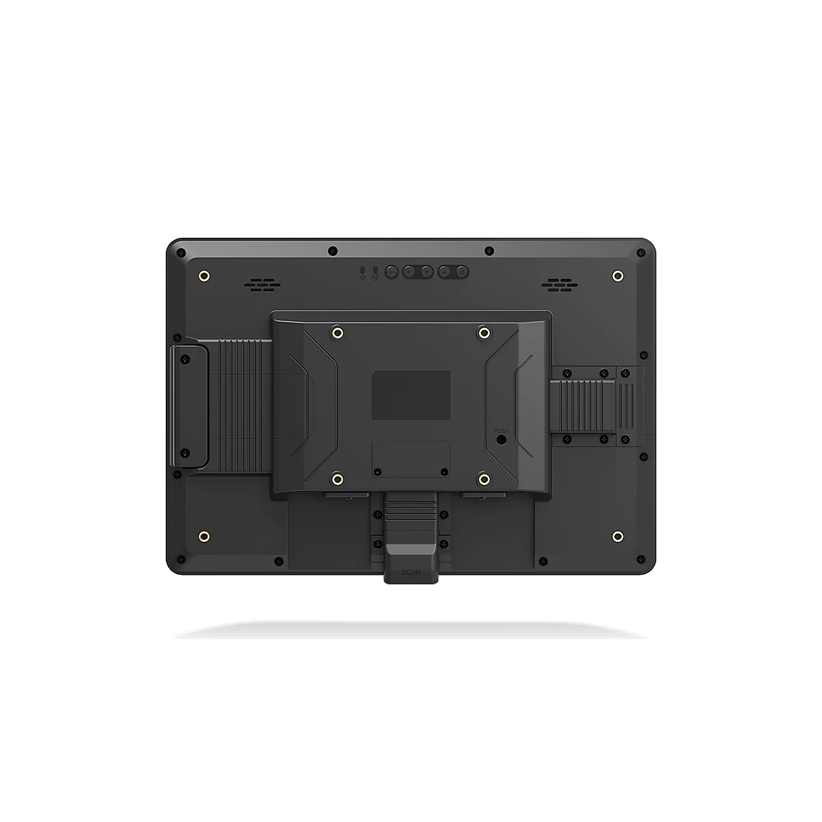 Webseite mit Tablet-Produktanzeige und weiteren Produkten. Auf weißem Hintergrund Informationen zu Tablet, technischen Daten, Zubehör und weiteren Produkten.