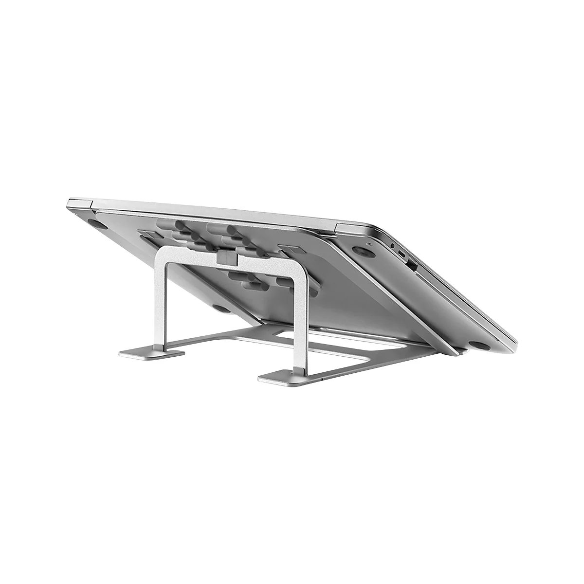 NewStar Inklapbare standaard NSLS085SILVER - voor laptops van 10-17″ en tot 5 kg - in 6 stappen in hoogte verstelbaar - zilvergrijs