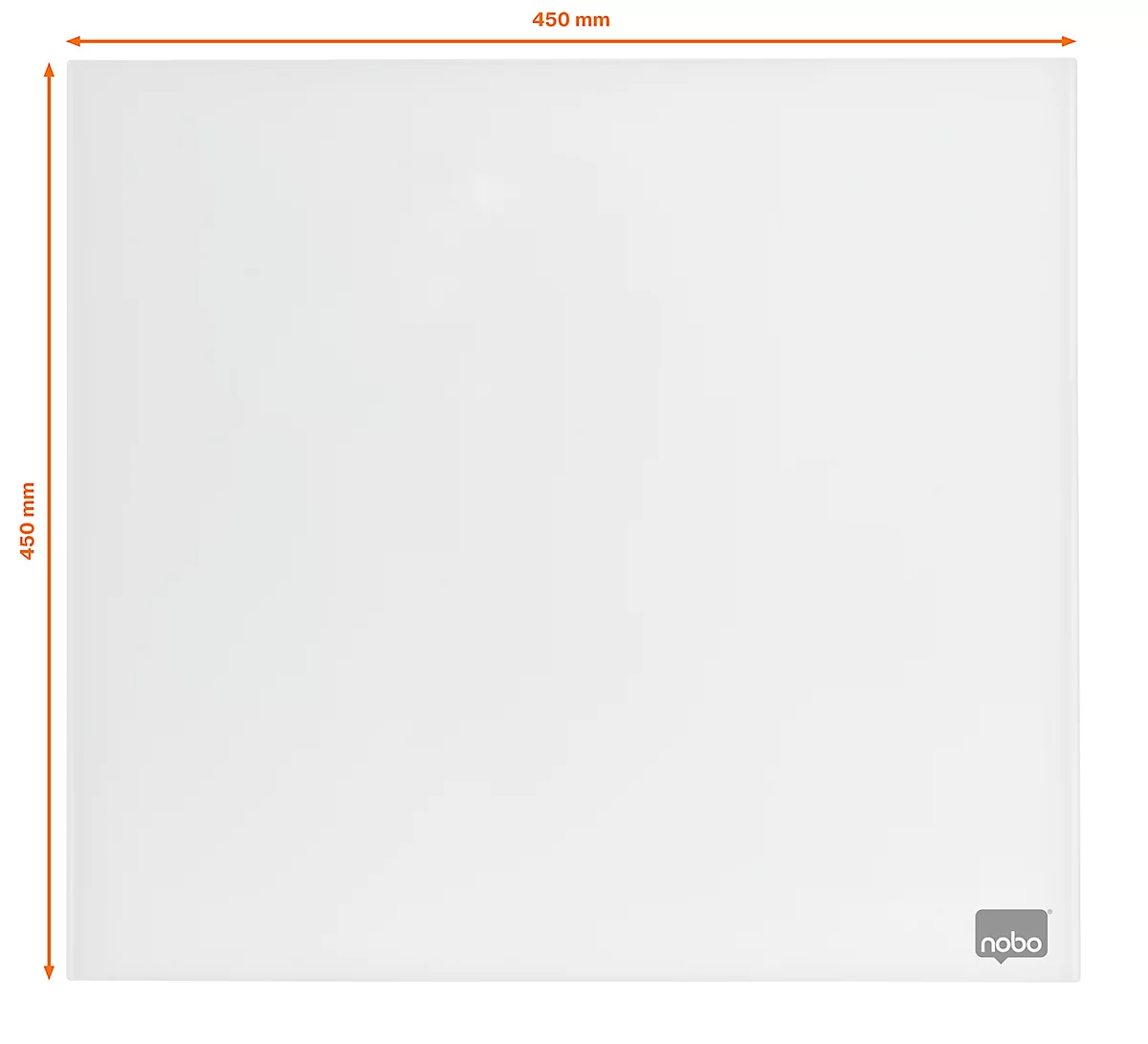 Nobo Glas-Whiteboard, Sicherheitsglas, rahmenlos, magnethaftend, B 450 x H 450 mm, weiß