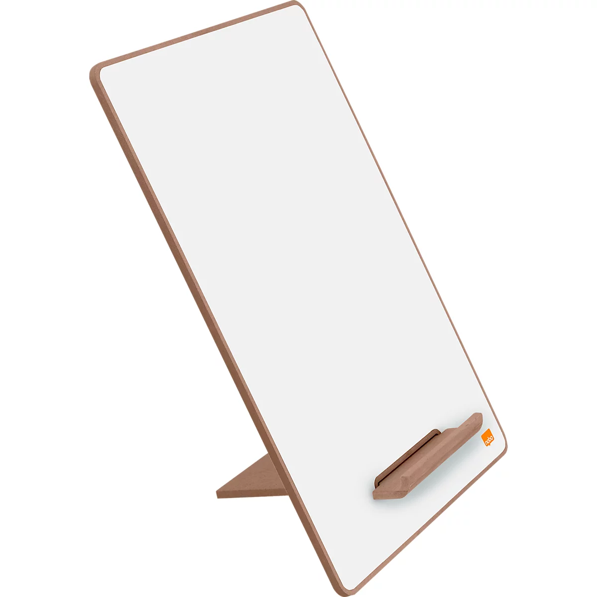 Nobo mini whiteboard, A4-formaat, tweezijdig te gebruiken, magnetisch, beschrijfbaar, afneembare standaard, opbergbakje, B 210 x D 5 x H 297 mm, wit
