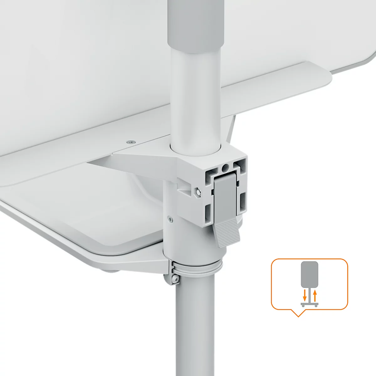 Nobo Move &amp; Meet mobiele flip-over, verwijderbaar whiteboard, magnetisch, B 714 x D 1200 x H 453 mm, staal, wit