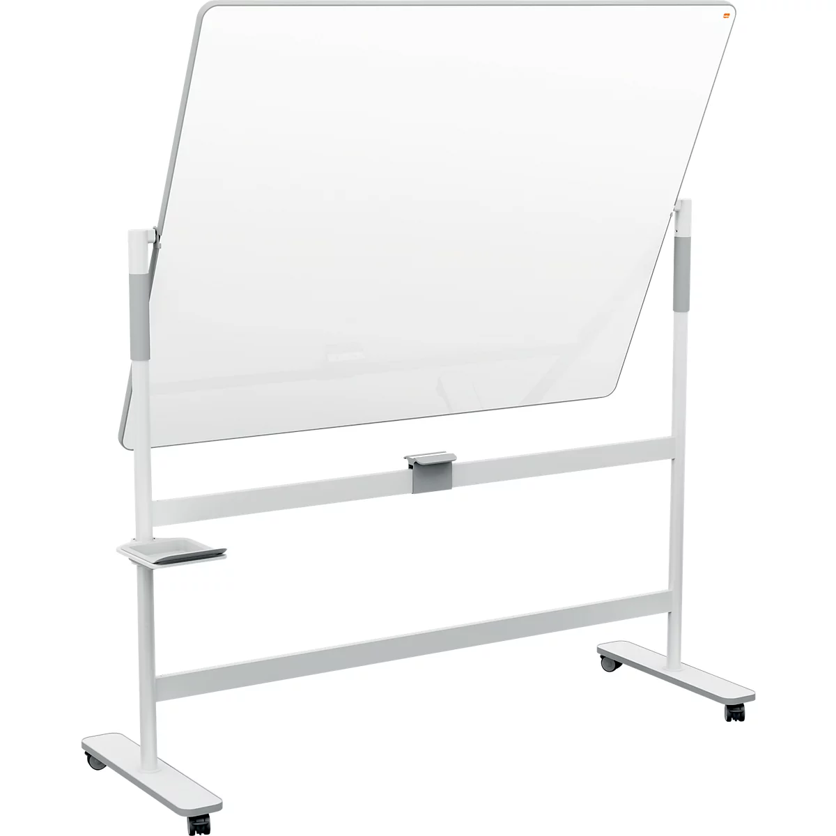 Nobo Verrijdbaar whiteboard Move &Meet - aan 2 zijden te gebruiken - wit gelakt - draaibaar bord - B 1500 x H 1200 mm
