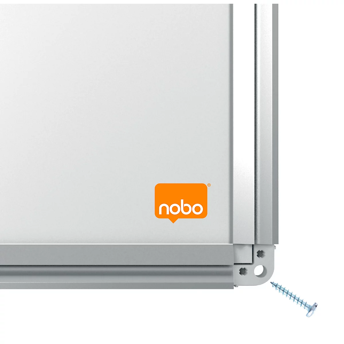 nobo Whiteboard Premium Plus, Stahl nanobeschichtet, magnethaftend, B 1200 x H 900 mm, inkl. abnehmbarer Stiftablage und 1 Boardmarker