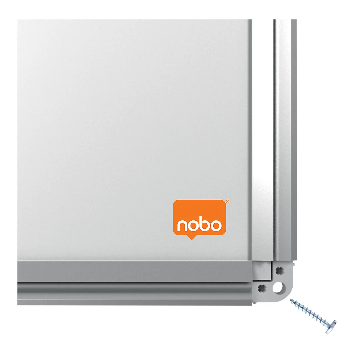 nobo Whiteboard Premium Plus, Stahl nanobeschichtet, magnethaftend, B 1800 x H 900 mm, inkl. abnehmbarer Stiftablage und 1 Boardmarker