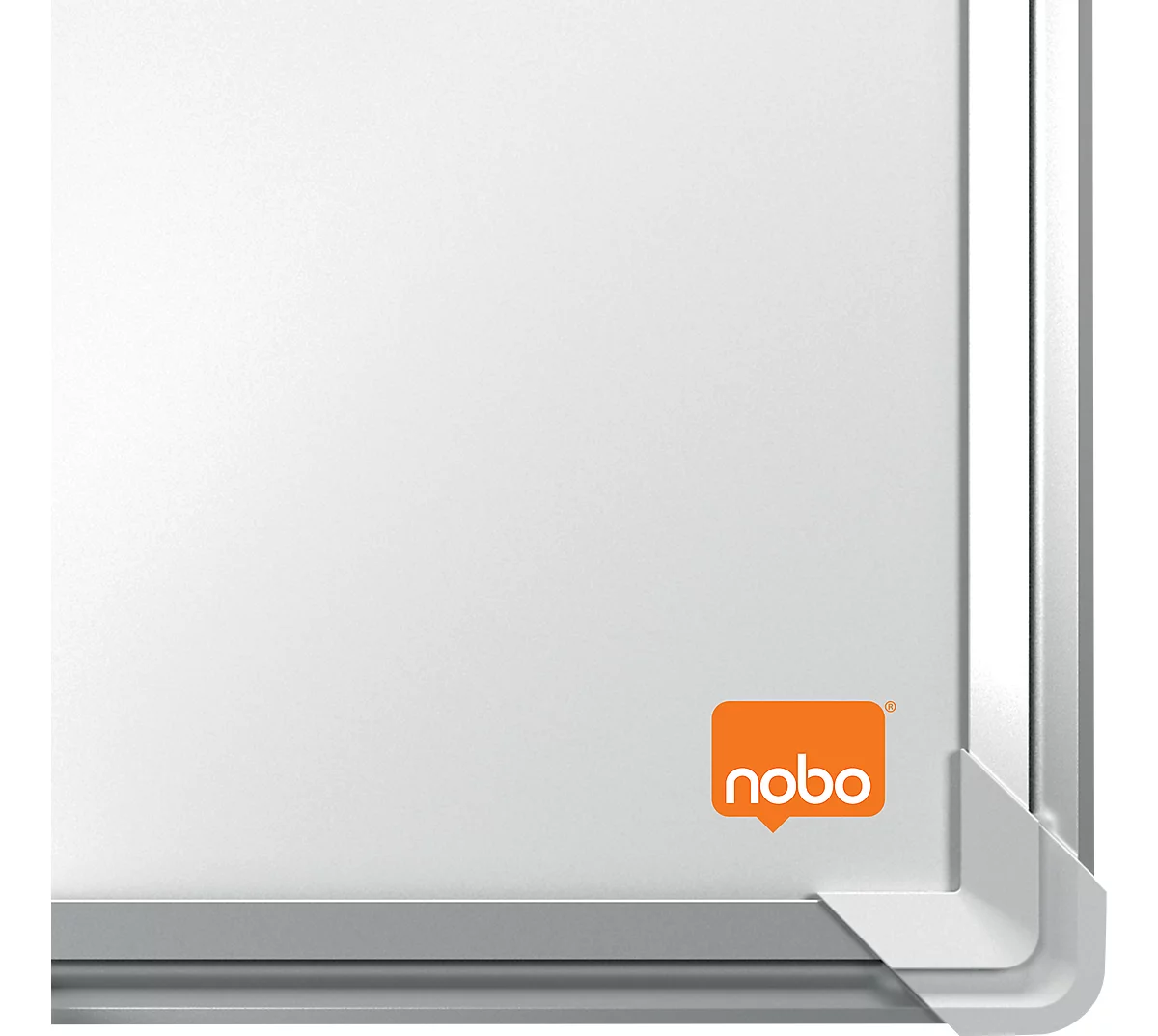 nobo Whiteboard Premium Plus, Stahl nanobeschichtet, magnethaftend, B 1800 x H 900 mm, inkl. abnehmbarer Stiftablage und 1 Boardmarker