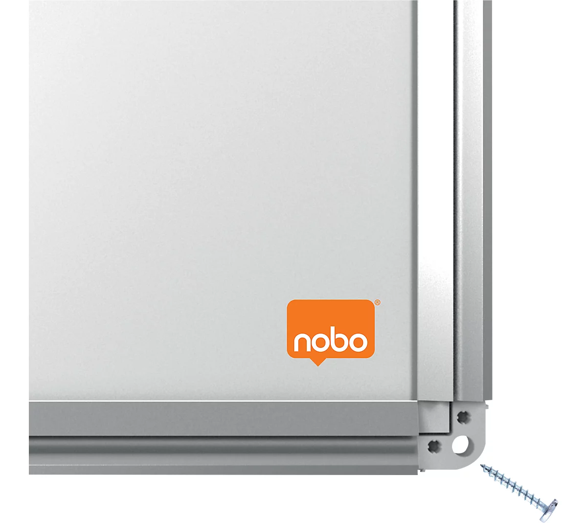 nobo Whiteboard Premium Plus, Stahl nanobeschichtet, magnethaftend, B 900 x H 600 mm, inkl. abnehmbarer Stiftablage und 1 Boardmarker
