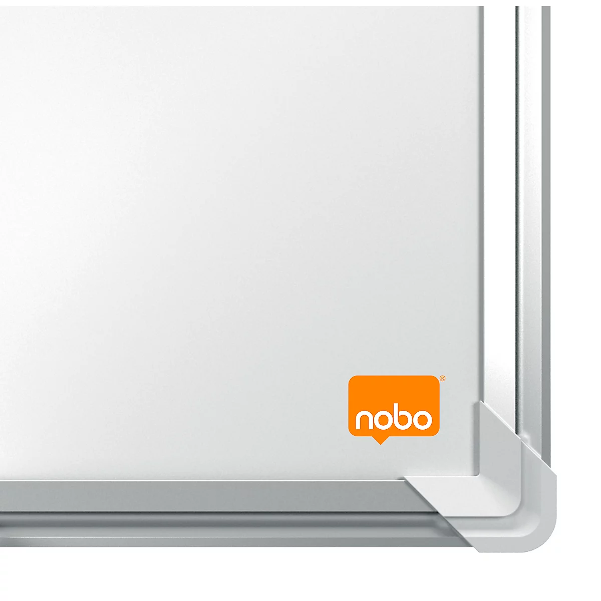 nobo Whiteboard Premium Plus, Stahl weiß emailliert, magnethaftend, B 1200 x H 900 mm, inkl. abnehmbarer Stiftablage und 1 Boardmarker