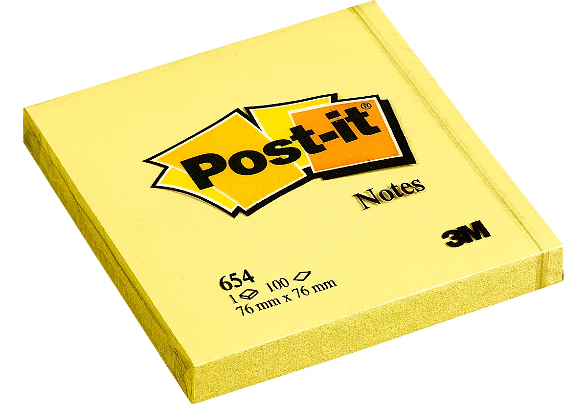 Notas adhesivas POST-IT 654, 76 mm x 76 mm