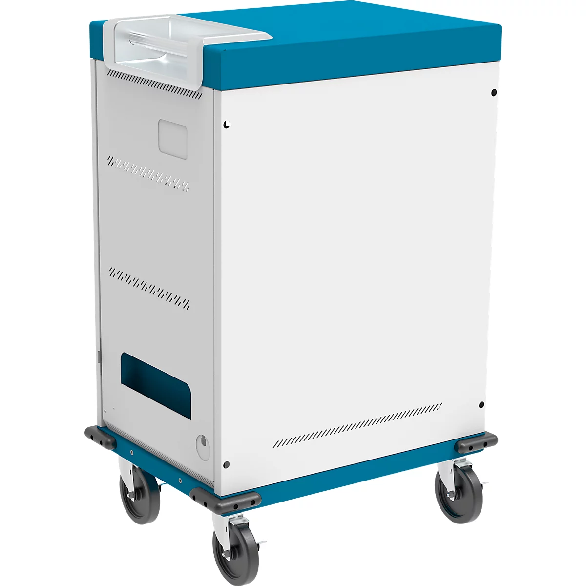 Notebook-Ladewagen Good Connections GEMMA T32C, für 32 Geräte, USB-C mit 18 W pro Port, abschließbar, weiß-blau