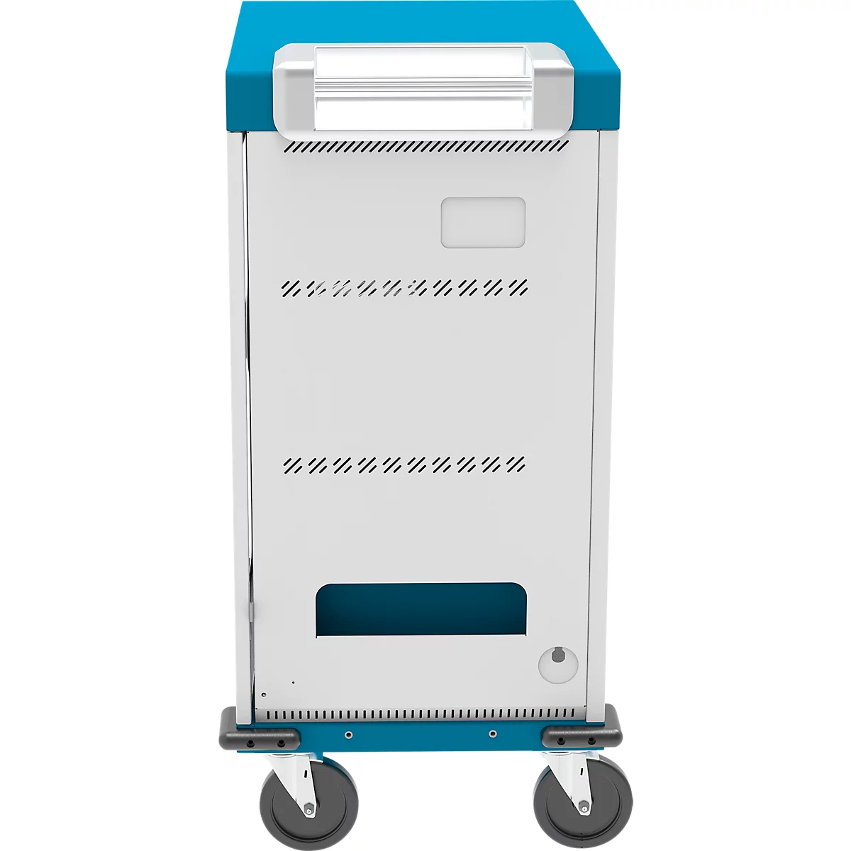 Notebook-Ladewagen Good Connections GEMMA T32C, für 32 Geräte, USB-C mit 18 W pro Port, abschließbar, weiß-blau