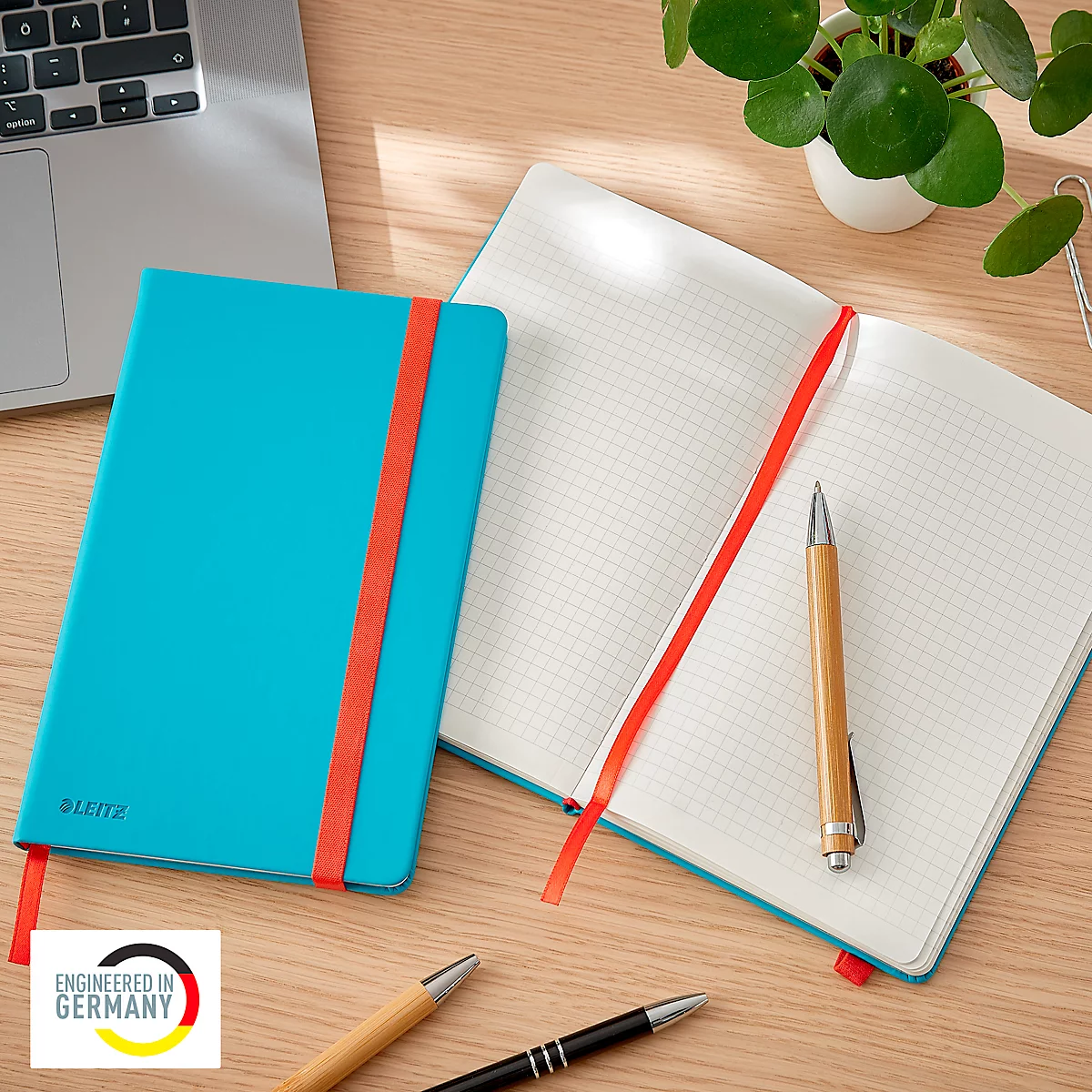 Notitieboek Leitz Cosy, DIN A5, ruitvormig, 100 g/m² papier, 80 vel, harde kaft, blauw