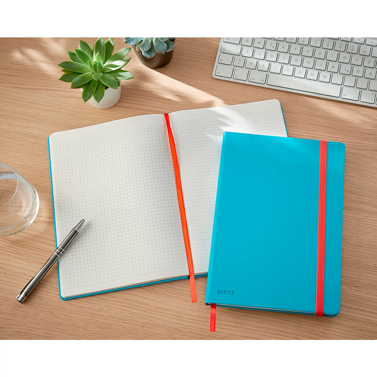 Notitieboek Leitz Cosy, DIN B5, ruitvormig, 100 g/m² papier, 80 vel, harde kaft, blauw
