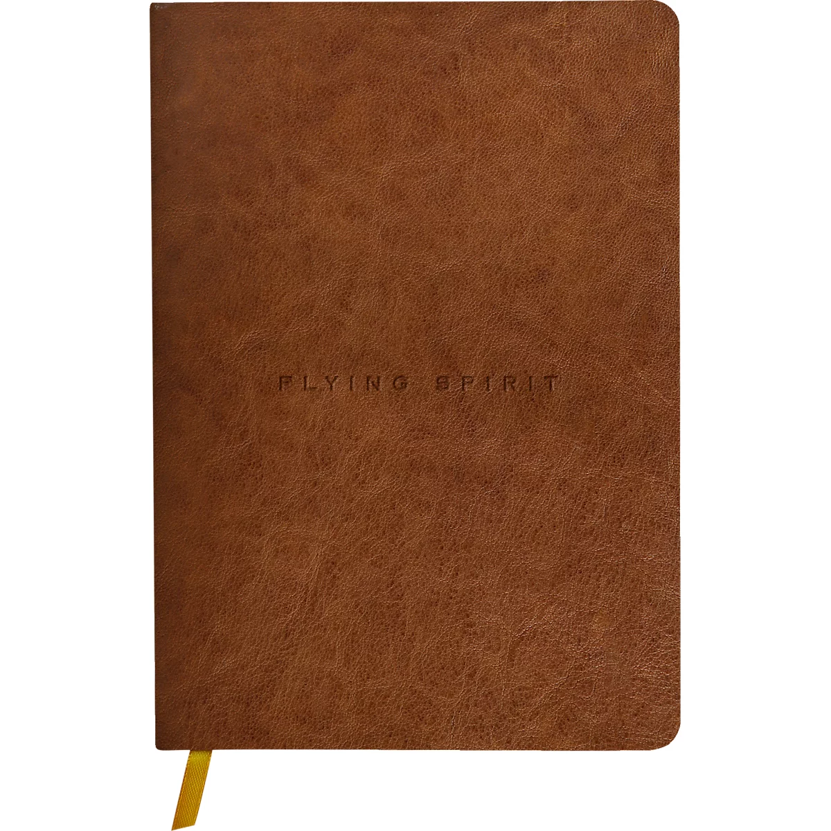 Notizbuch Clairefontaine Flying Spirit, DIN A5, 90 Blatt, liniert, mit Fadenbindung, glänzender Ledereinband, cognac