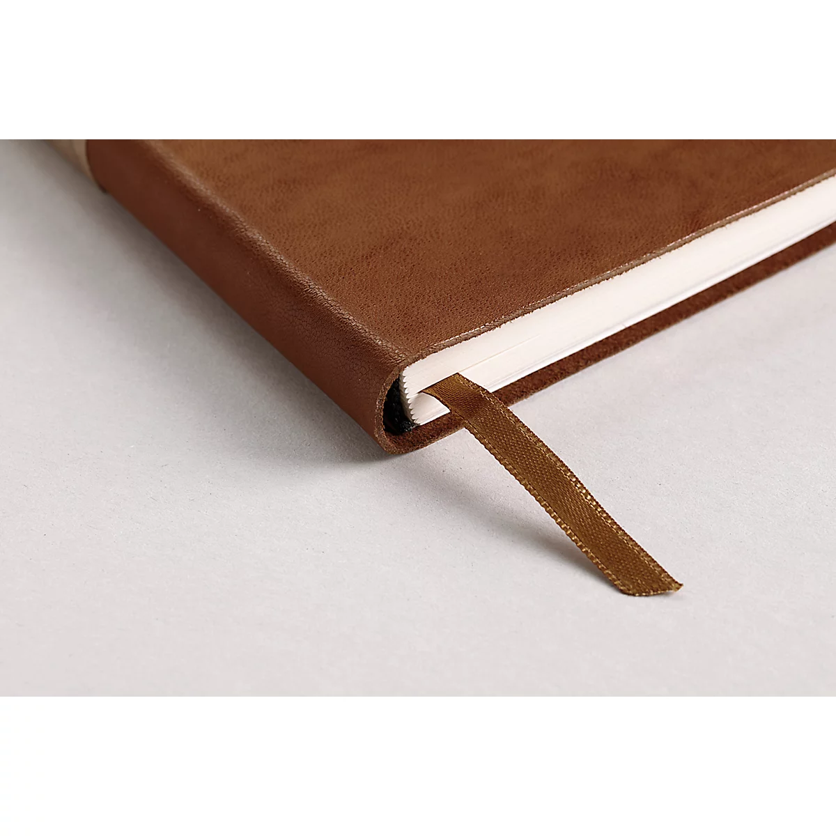 Notizbuch Clairefontaine Flying Spirit, DIN A5, 90 Blatt, liniert, mit Fadenbindung, glänzender Ledereinband, cognac
