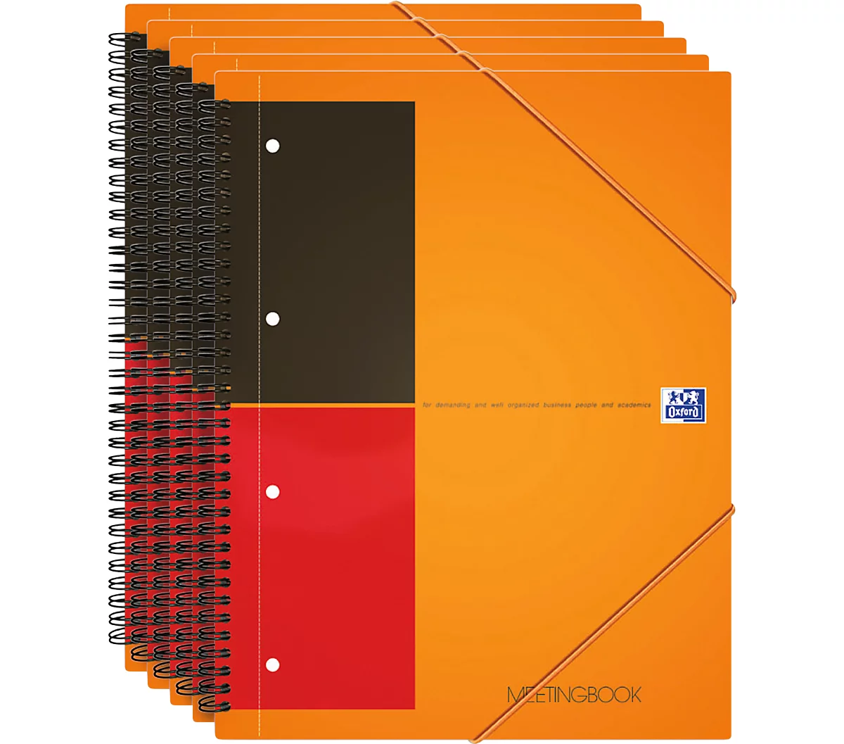Notizbuch Oxford International, DIN A4, Optik Paper®, 80g/m², 80 Blatt, 5 Stück, kariert