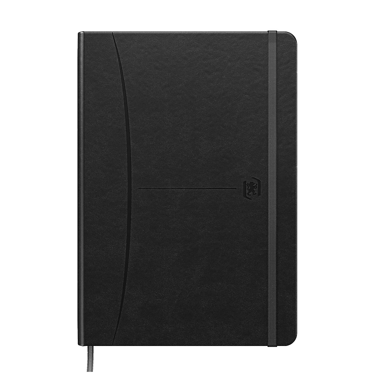 Notizbuch Oxford Signature, DIN A5, 80 Blatt, liniert, mit linkem Rand, Optik Paper®, schwarz