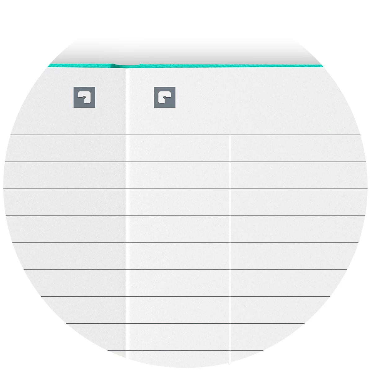Notizbuch Oxford Signature, DIN A5, 80 Blatt, liniert, mit linkem Rand, Optik Paper®, türkis