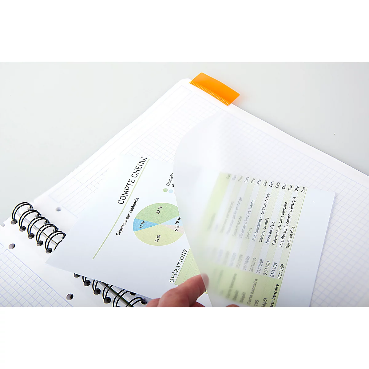 Notizbuch Rhodia 4 Colors Book Rhodiactive, 80 Blatt, DIN A4+, 90 g/m², Doppelspirale, kariert, mit Kopfleiste, mikroperforiert