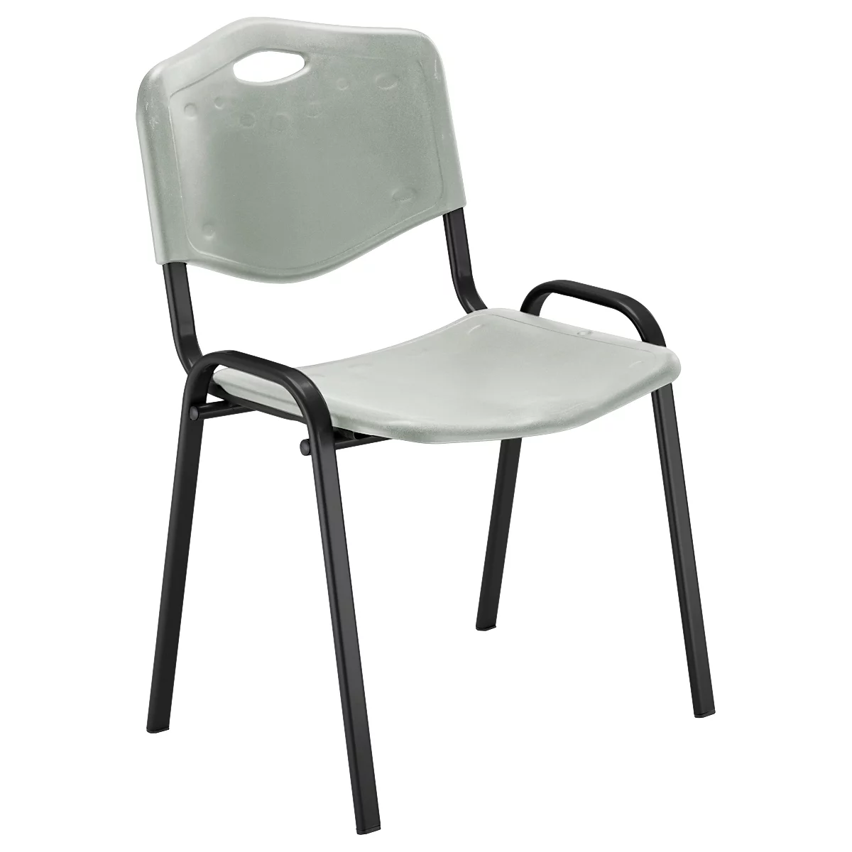 NowyStyl Bezoekersstoel, H 470 mm x B 460 mm x D 410 mm, kunststof, met stalen frame, anti-kras voetjes, stapelbaar, zwart-grijs