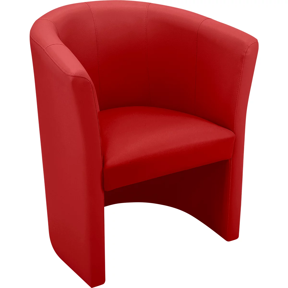 NowyStyl CLUB cocktailstoel, kunstleer (100% polyester), volledig gestoffeerd, zithoogte 455 mm, rood