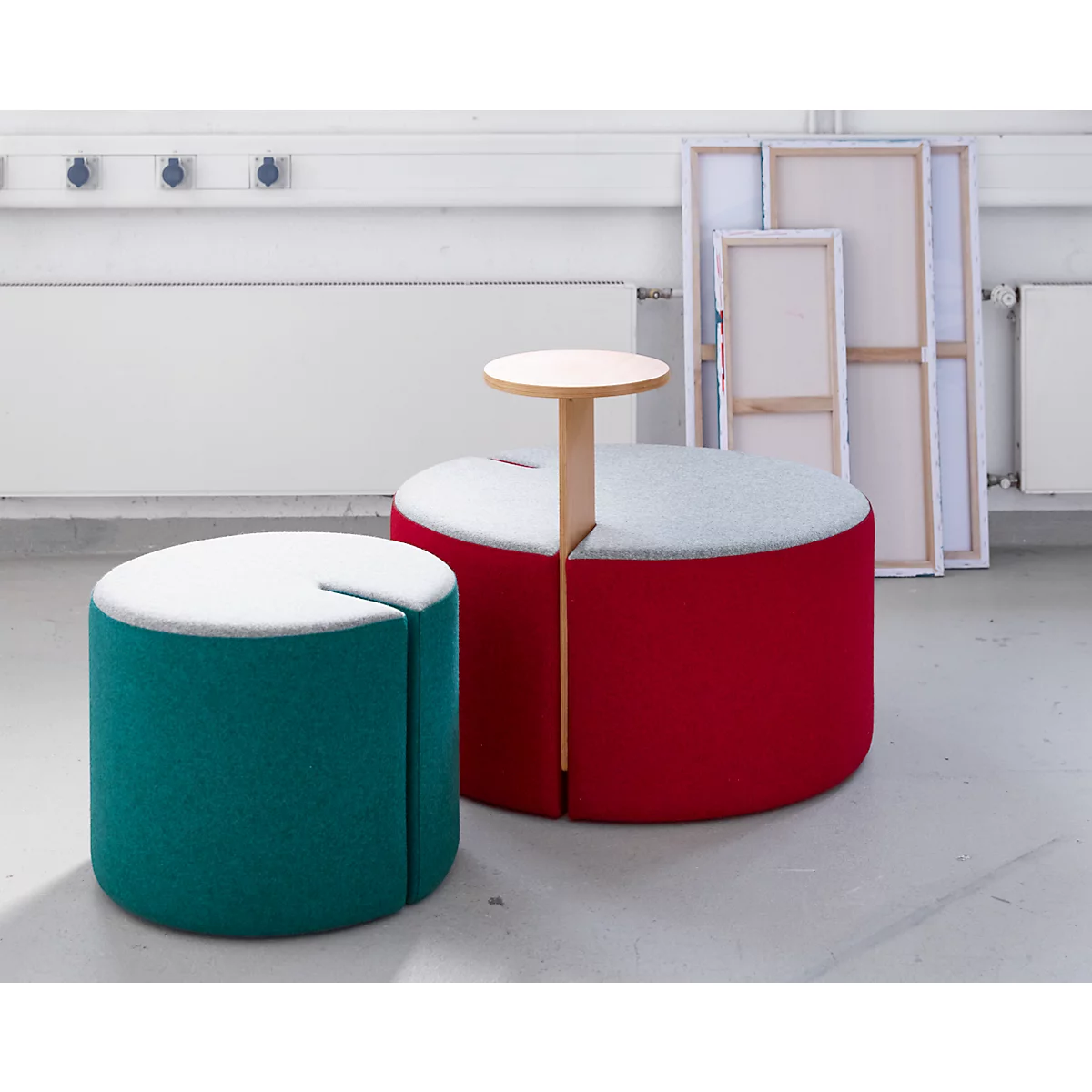 NowyStyl poef Tri.Ply, modulair, blazer stof, keuze uit maten en kleuren