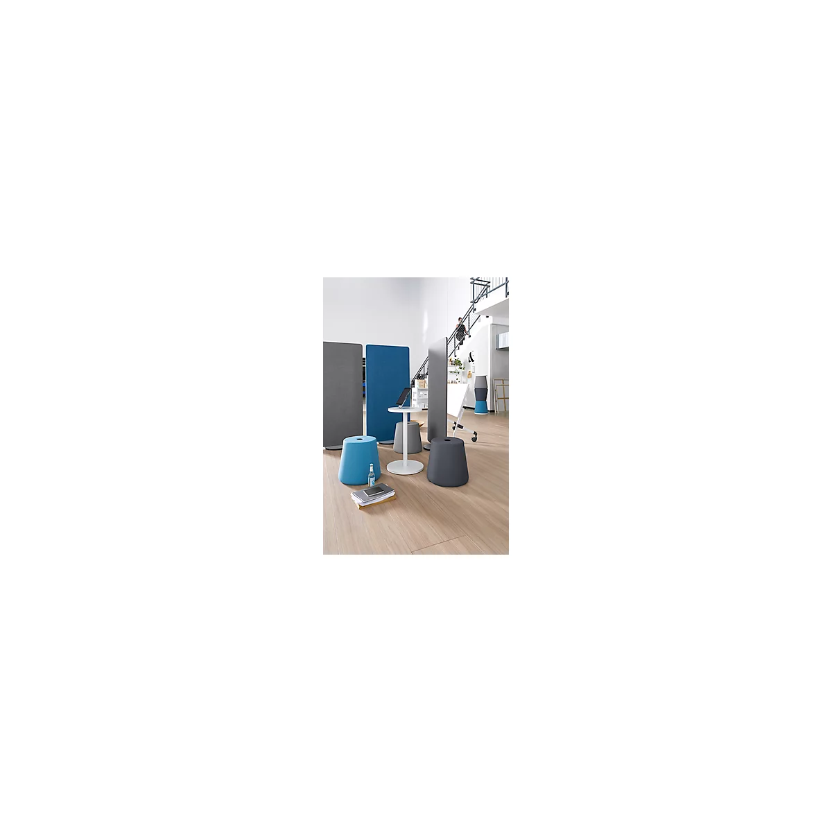 NowyStyl Pouf Set Versi, 3 poufs avec table, vert/vert clair/turquoise/blanc