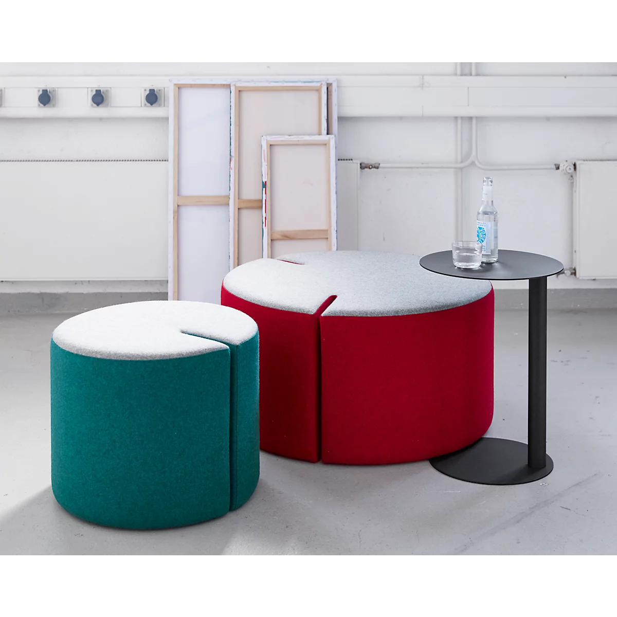 NowyStyl Pouf Tri.Ply, modulable, tissu blazer, choix de tailles et de couleurs