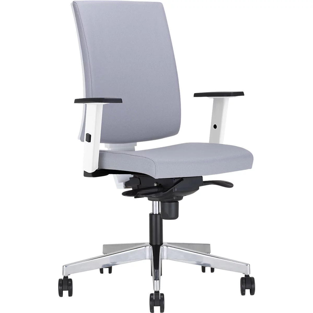 NowyStyl Siège de bureau Navigo , avec accoudoirs, mécanisme synchrone, assise moulée, blanc/argenté