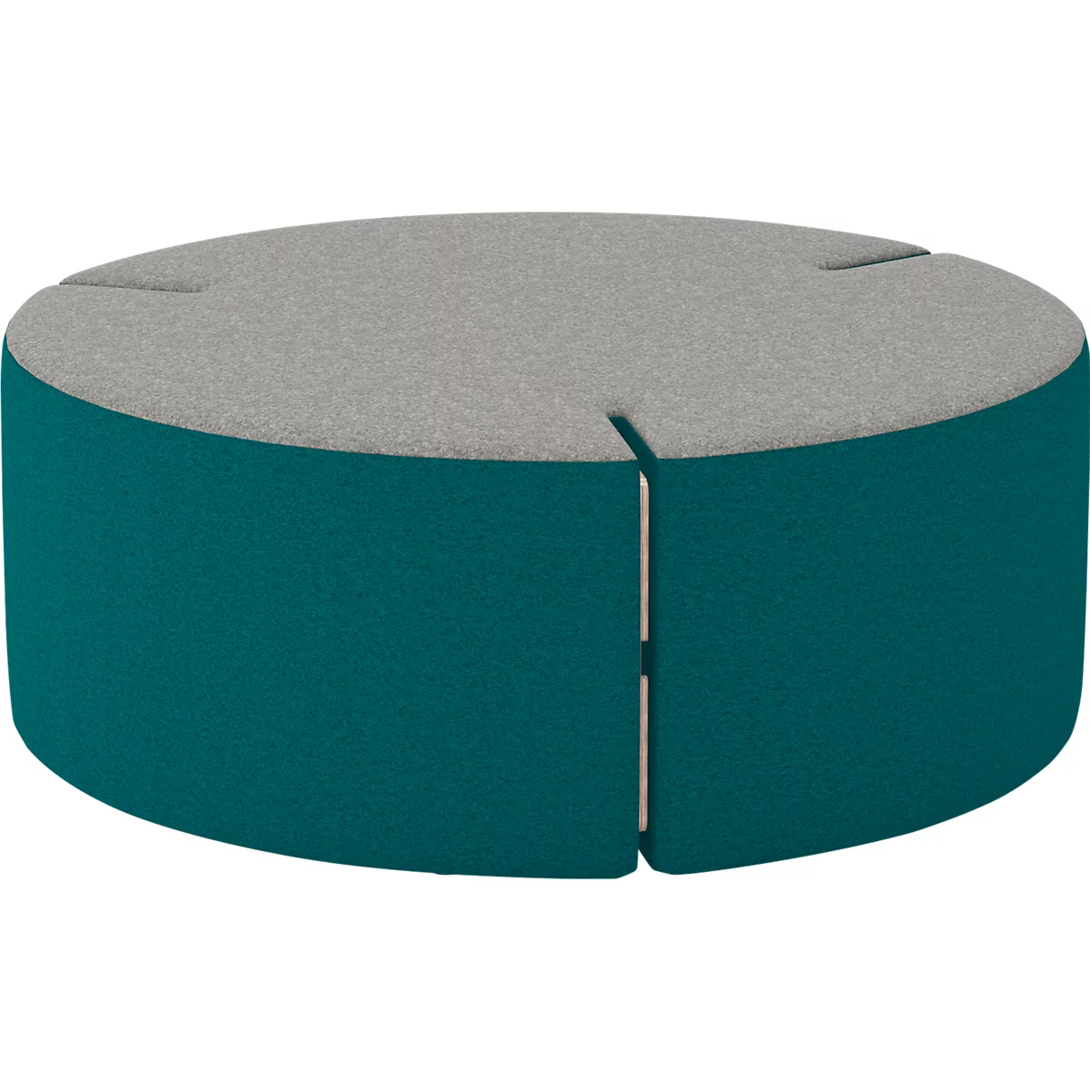 NowyStyl Sitzpouf Tri.Ply L, modular, Blazer-Stoff, ø 115 cm, grau/petrol